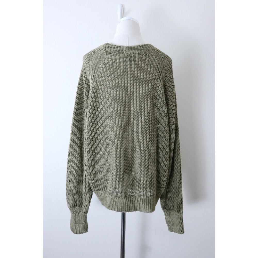 Apiece Apart Size XL Tara Linen Knit Sweater Raglan Sleeve Pullover Green - Picture 7 of 12